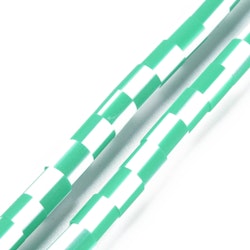 Polymerlerpärlor, Rör, Medium Sea Green, Ca 65 Stycken