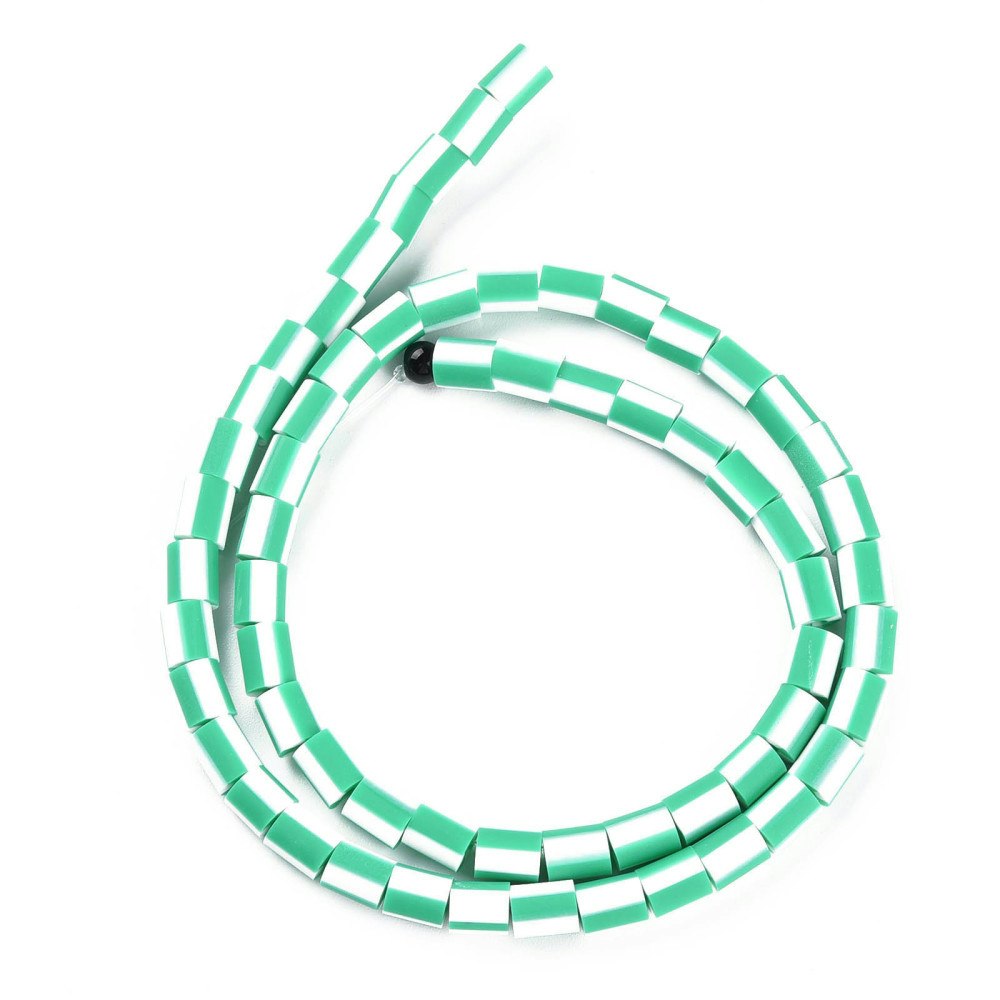 Polymerlerpärlor, Rör, Medium Sea Green, Ca 65 Stycken