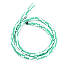 Polymerlerpärlor, Rör, Medium Sea Green, Ca 65 Stycken