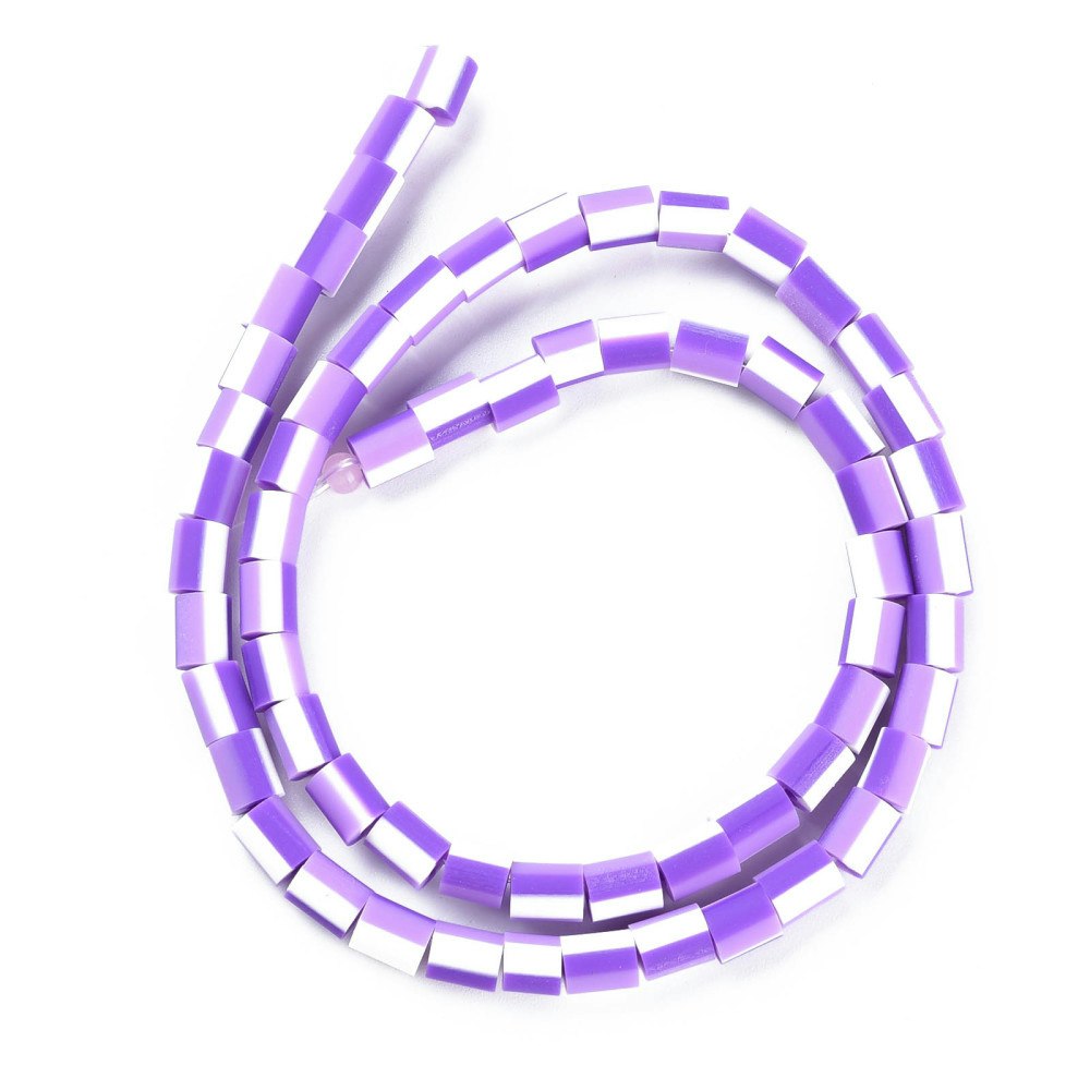 Polymerlerpärlor, Rör, Dark Violet, Ca 65 Stycken
