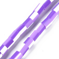 Polymerlerpärlor, Rör, Dark Violet, Ca 65 Stycken