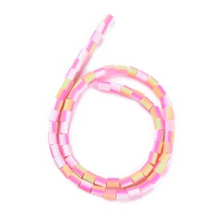 Polymerlerpärlor, Rör, Hot Pink, Ca 65 Stycken