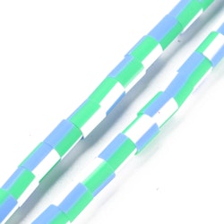 Polymerlerpärlor, Rör, CornFlower Blue, Ca 65 Stycken