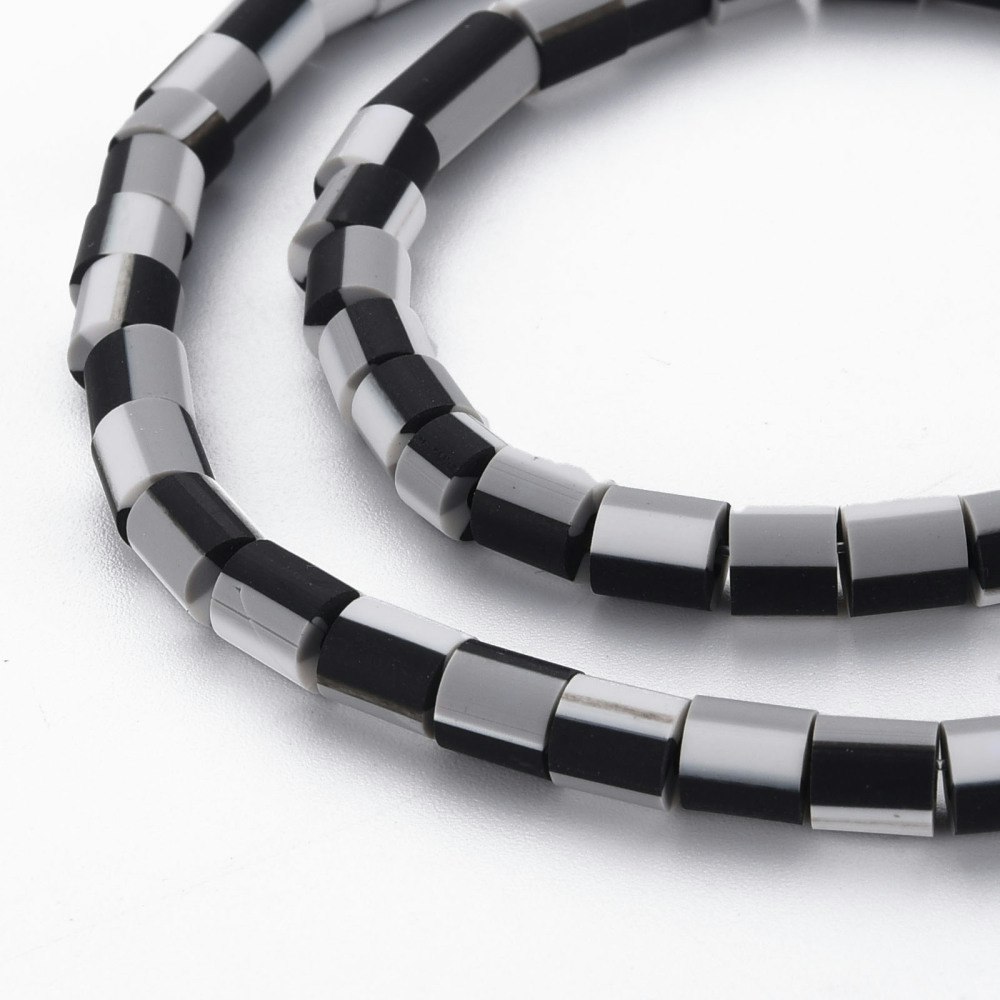 Polymerlerpärlor, Rör, Black, Ca 65 Stycken