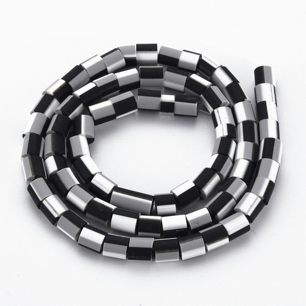 Polymerlerpärlor, Rör, Black, Ca 65 Stycken
