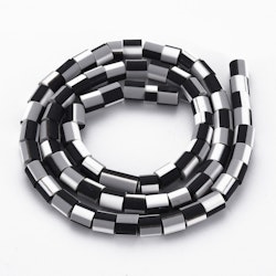 Polymerlerpärlor, Rör, Black, Ca 65 Stycken