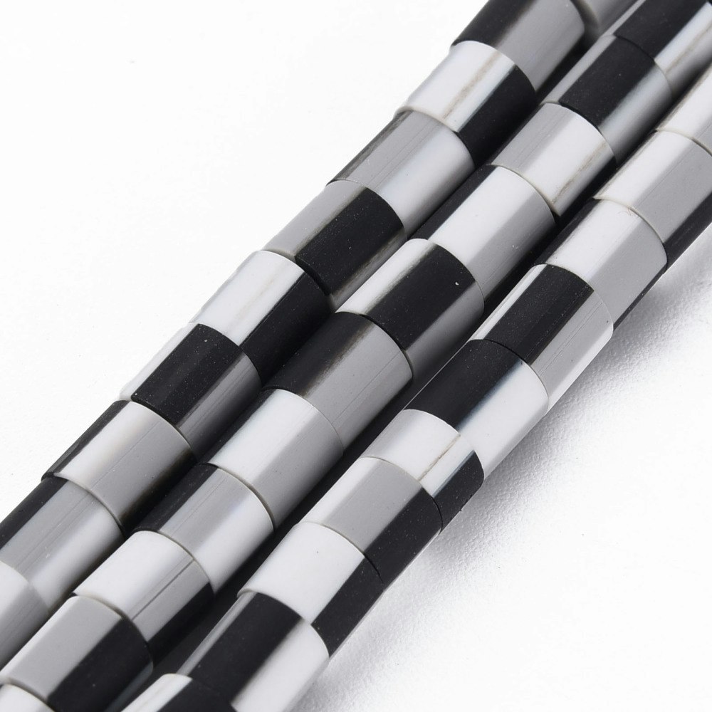 Polymerlerpärlor, Rör, Black, Ca 65 Stycken