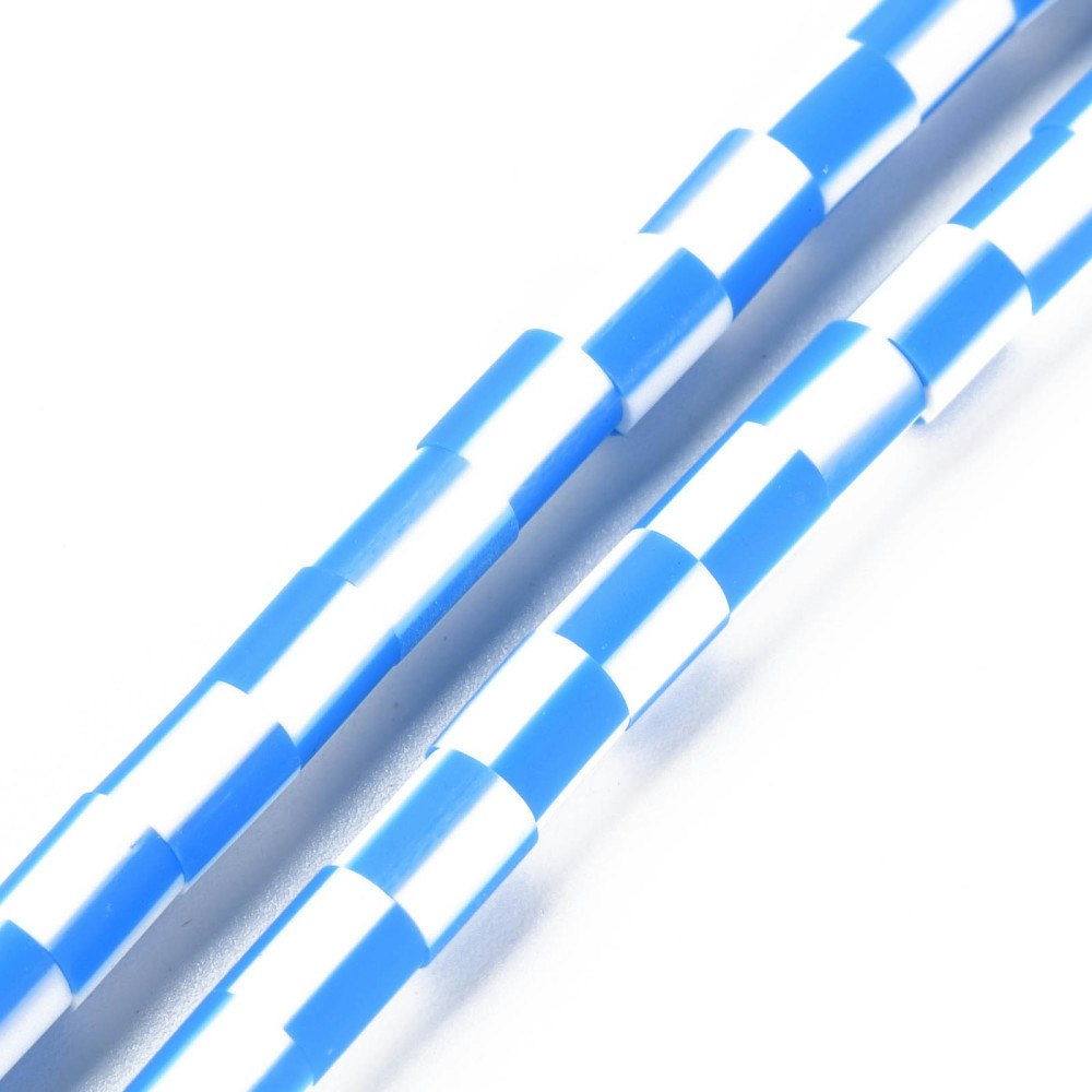 Polymerlerpärlor, Rör, Dodger Blue, Ca 65 Stycken