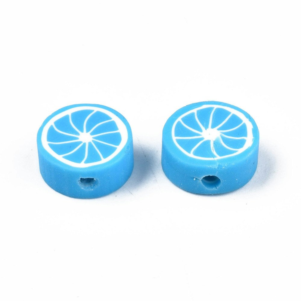 Polymerlerpärlor, Lemon, Mixade färger, 40 st