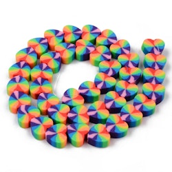 Polymerlerpärlor, Hjärtan, Colorful, Ca: 40 st