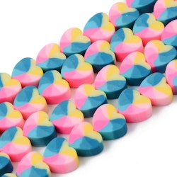 Polymerlerpärlor, Hjärtan, Dark Cyan, Ca: 40 st