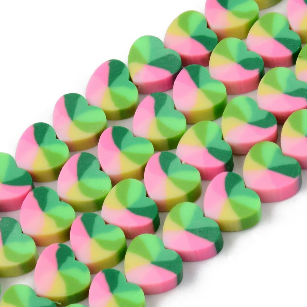 Polymerlerpärlor, Hjärtan, Pearl Pink, Ca: 40 st