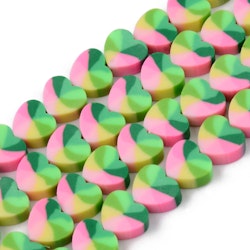 Polymerlerpärlor, Hjärtan, Pearl Pink, Ca: 40 st