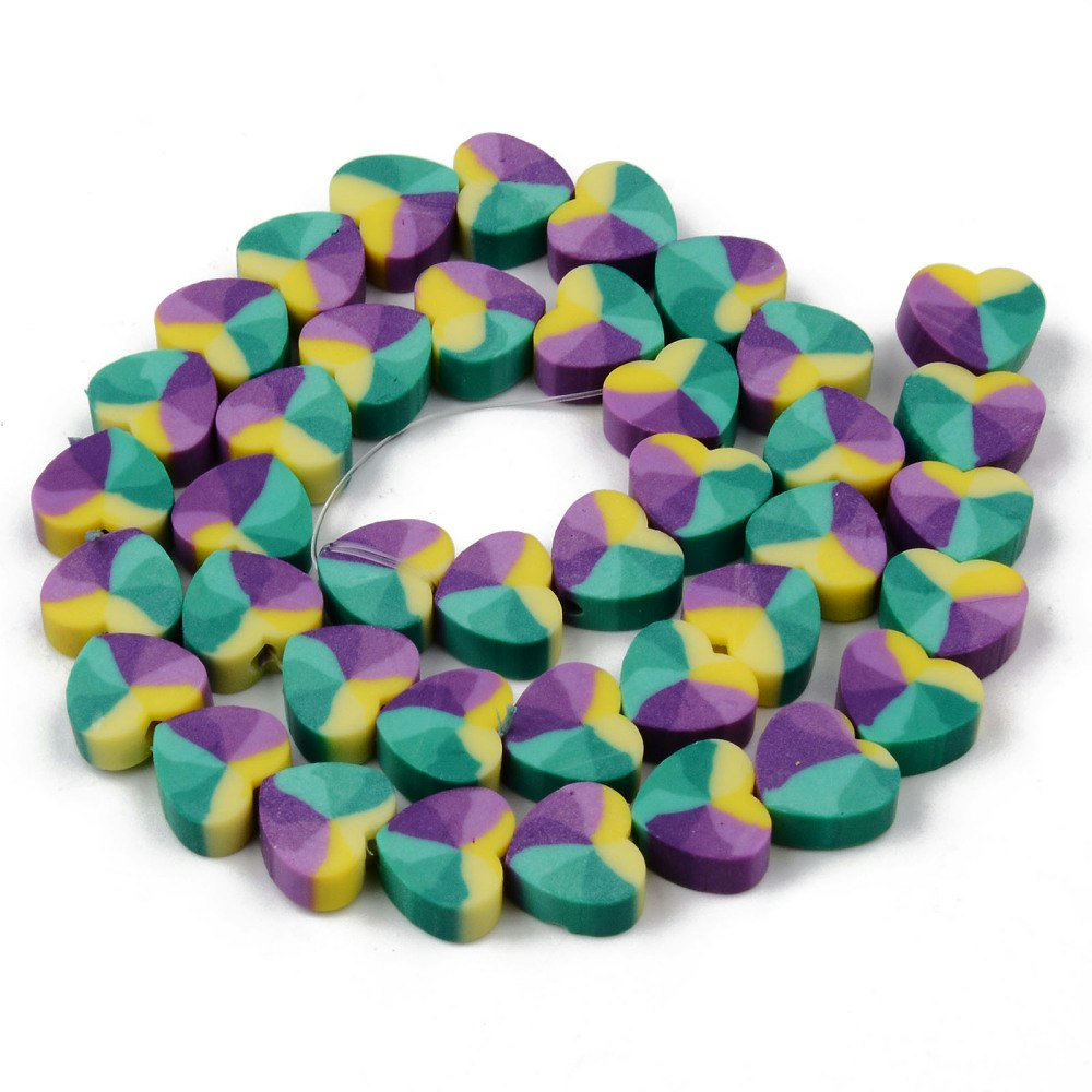 Polymerlerpärlor, Hjärtan, Medium Purple, Ca: 40 st