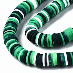 Polymerlerpärlor, Heishi, Green, 320~447 st