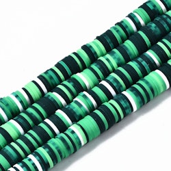 Polymerlerpärlor, Heishi, Green, 320~447 st