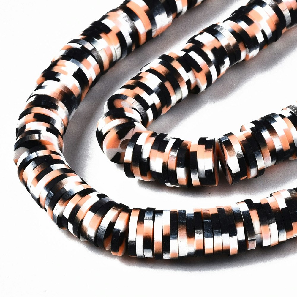 Polymerlerpärlor, Heishi, Black, 320~447 st
