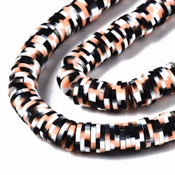 Polymerlerpärlor, Heishi, Black, 320~447 st