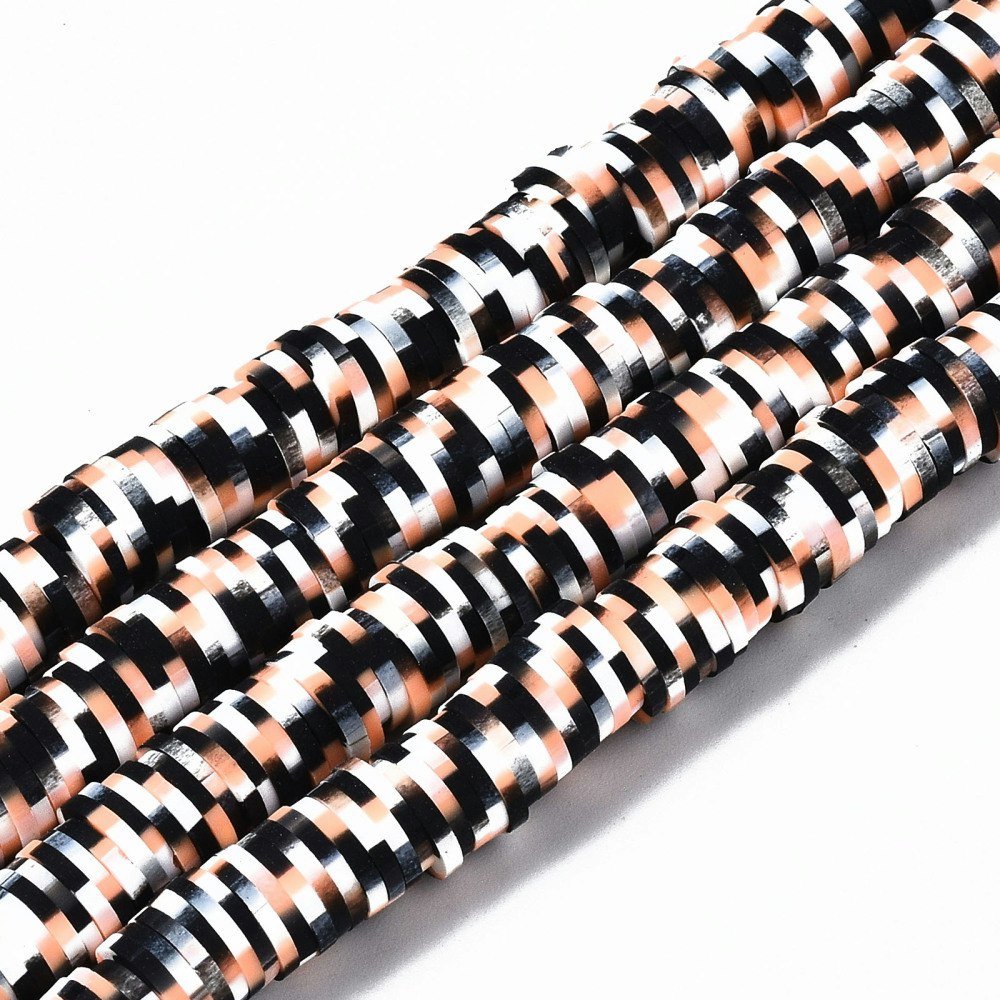 Polymerlerpärlor, Heishi, Black, 320~447 st