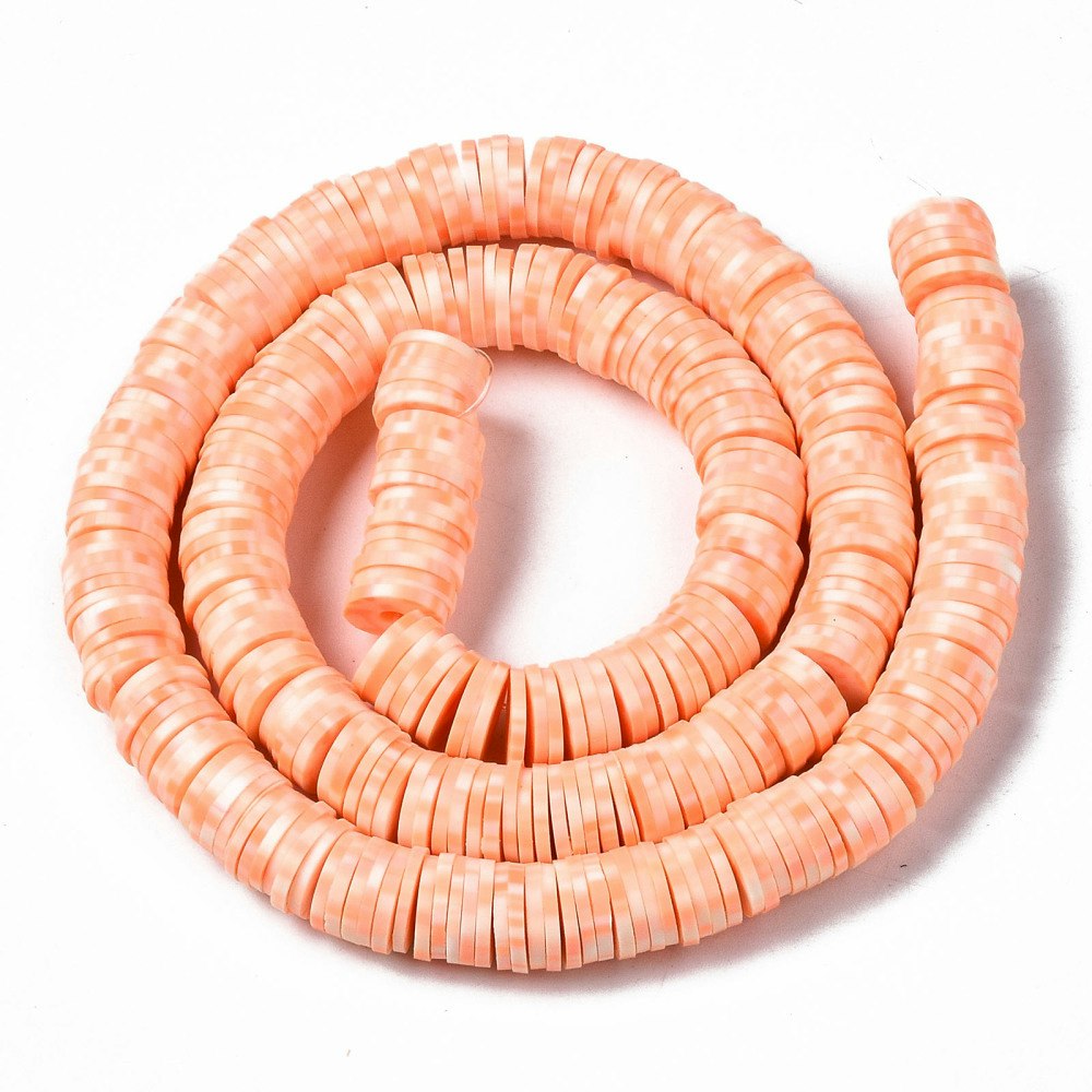 Polymerlerpärlor, Heishi, Light Salmon, 320~447 st