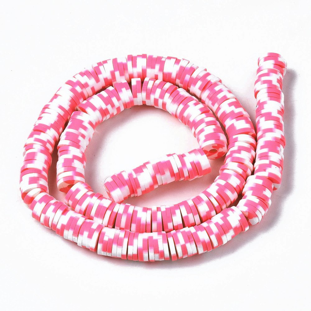 Polymerlerpärlor, Heishi, Hot Pink, 320~447 st