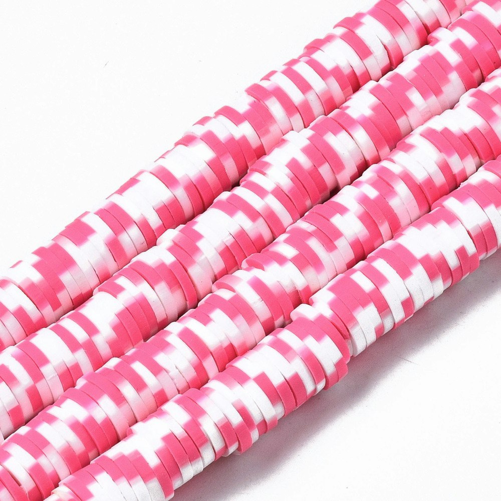 Polymerlerpärlor, Heishi, Hot Pink, 320~447 st