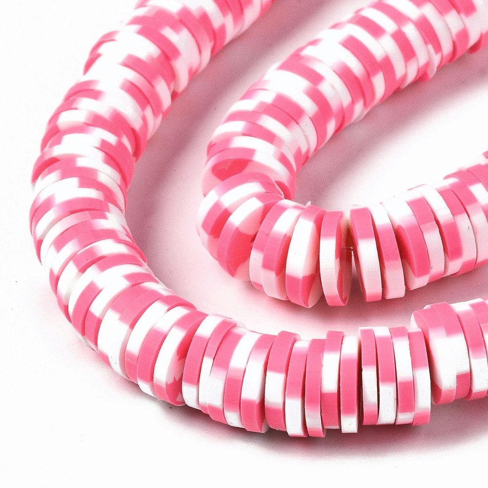 Polymerlerpärlor, Heishi, Hot Pink, 320~447 st