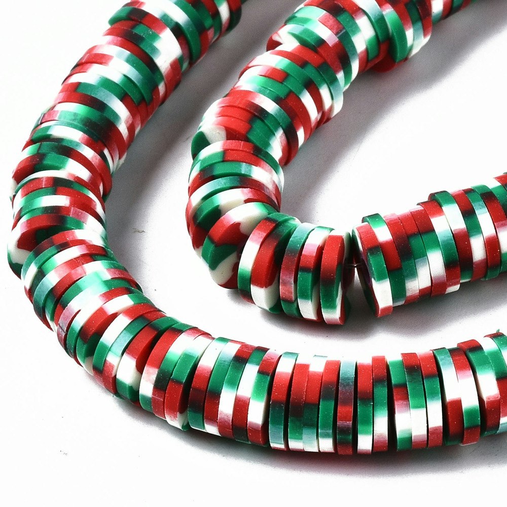 Polymerlerpärlor, Heishi, Red, 320~447 st