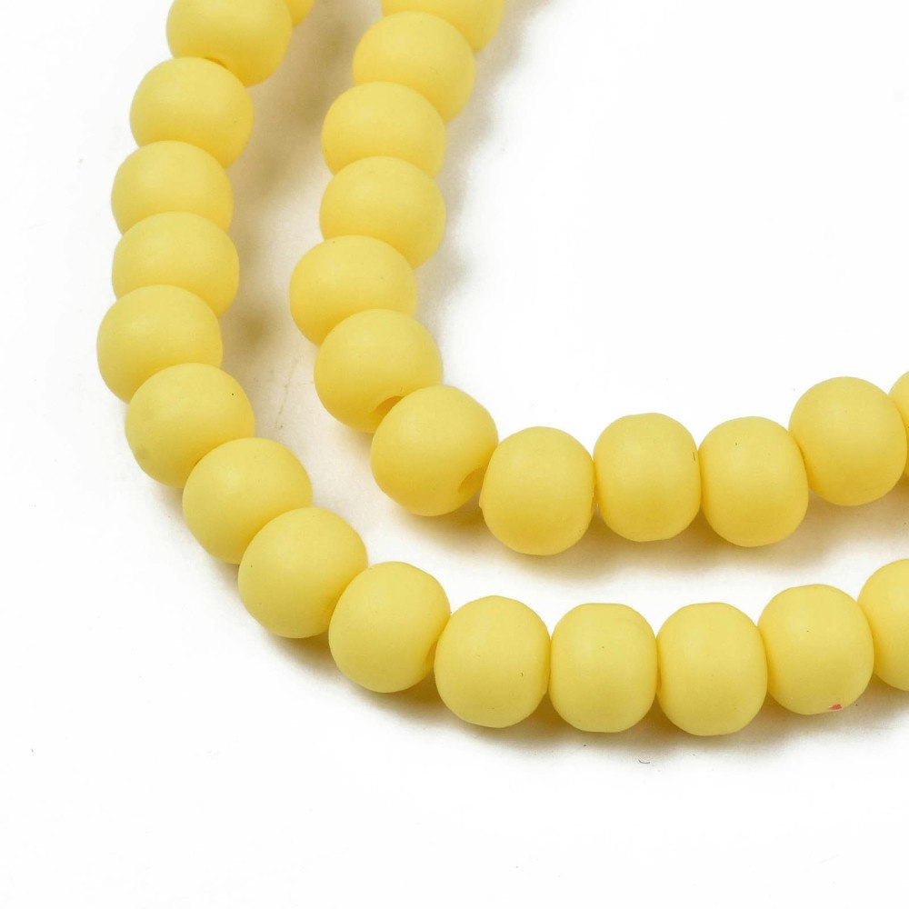 Polymerlerpärlor, Rund, Yellow, Ca: 69 st