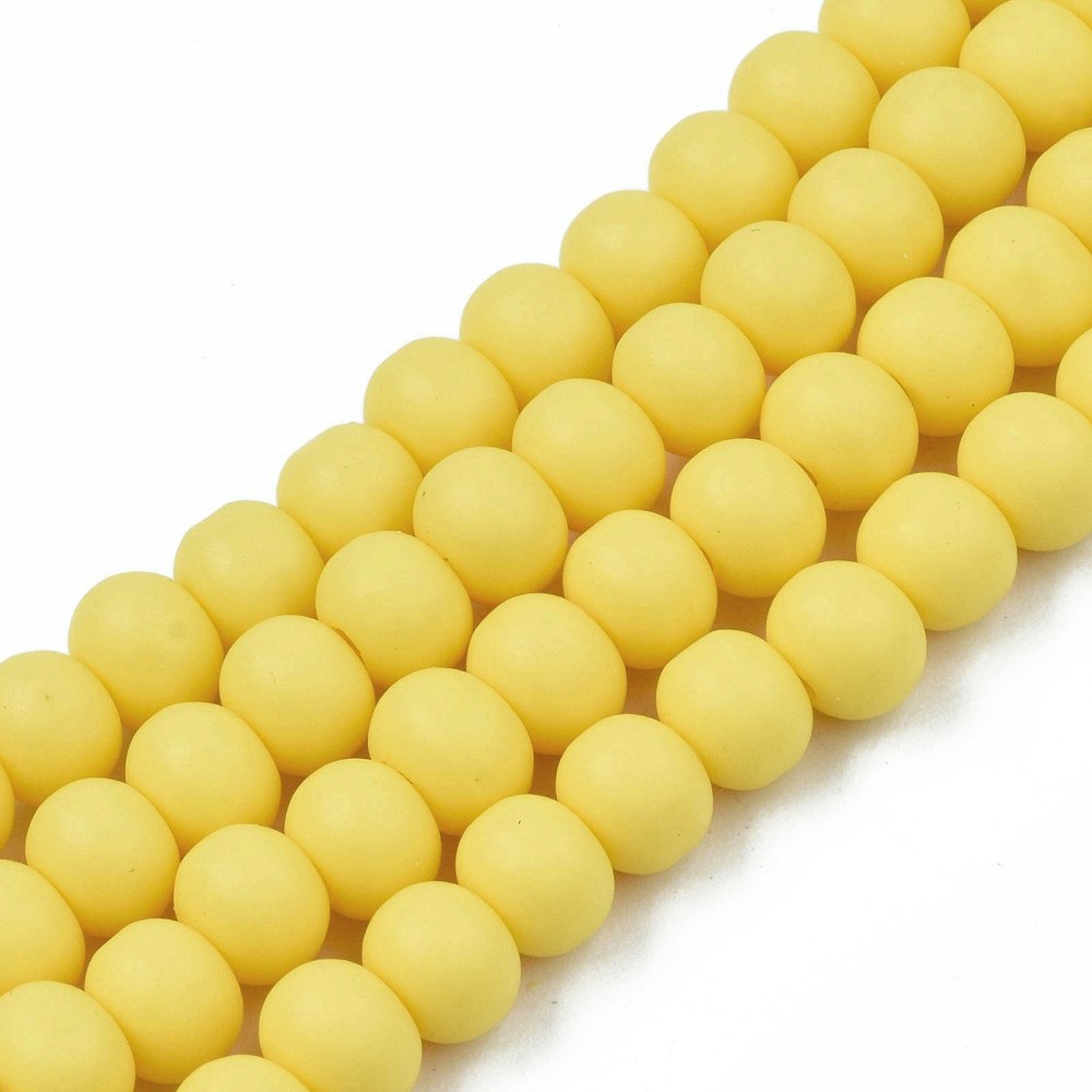 Polymerlerpärlor, Rund, Yellow, Ca: 69 st