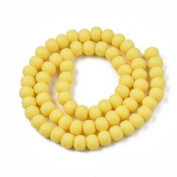 Polymerlerpärlor, Rund, Yellow, Ca: 69 st