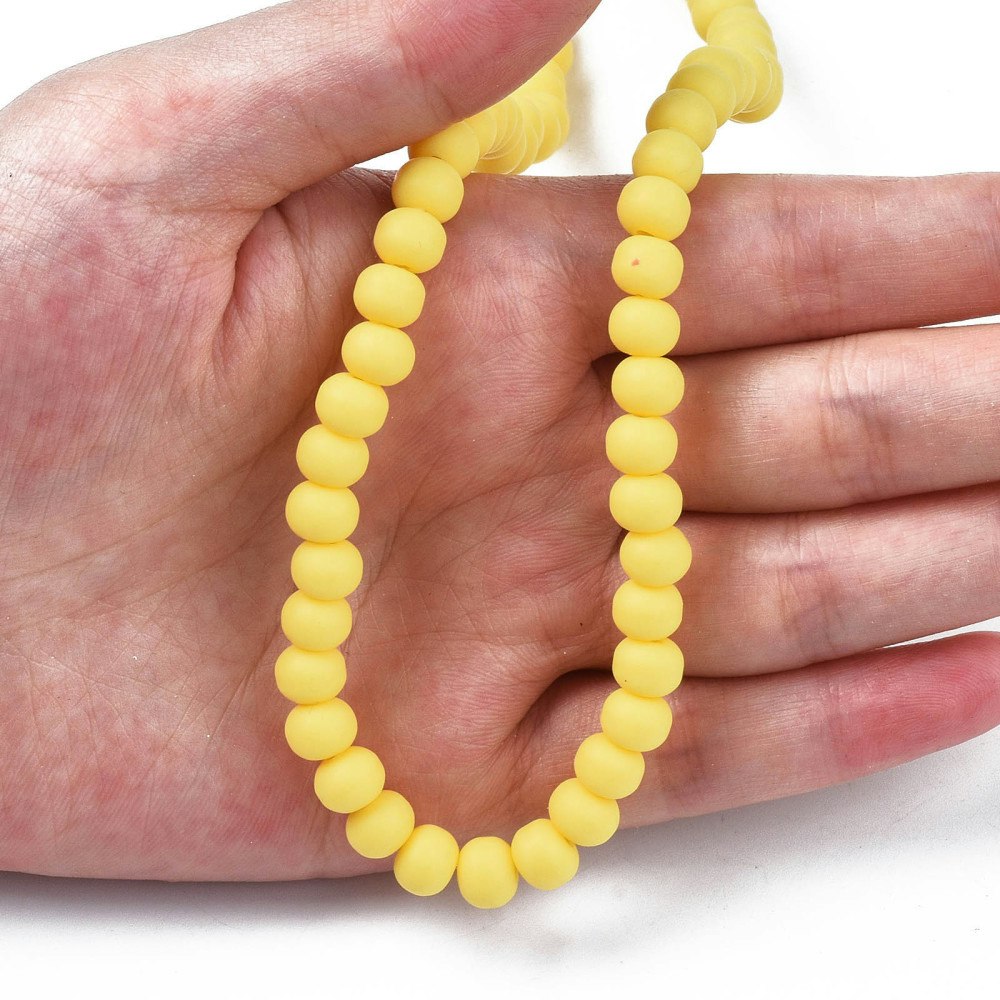Polymerlerpärlor, Rund, Yellow, Ca: 69 st