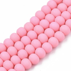 Polymerlerpärlor, Rund, Pink, Ca: 69 st