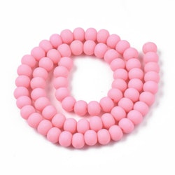 Polymerlerpärlor, Rund, Pink, Ca: 69 st