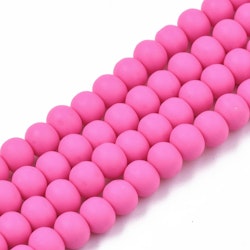 Polymerlerpärlor, Rund, Deep Pink, Ca: 69 st