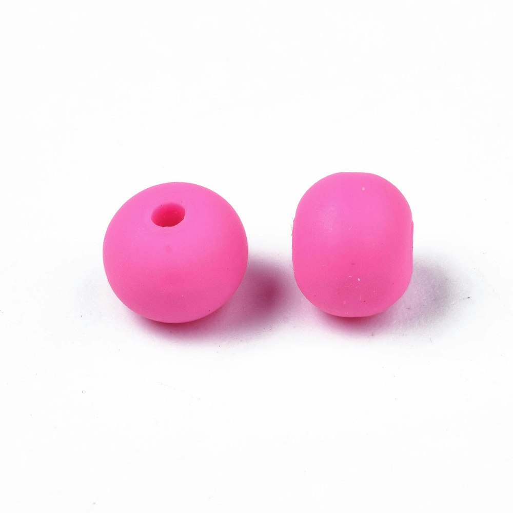 Polymerlerpärlor, Rund, Deep Pink, Ca: 69 st