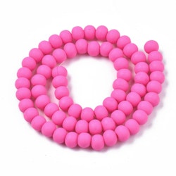 Polymerlerpärlor, Rund, Deep Pink, Ca: 69 st