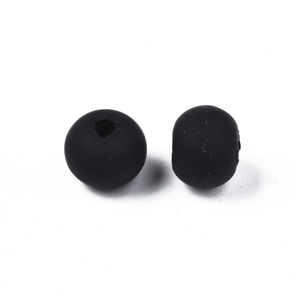 Polymerlerpärlor, Rund, Black, Ca: 69 st