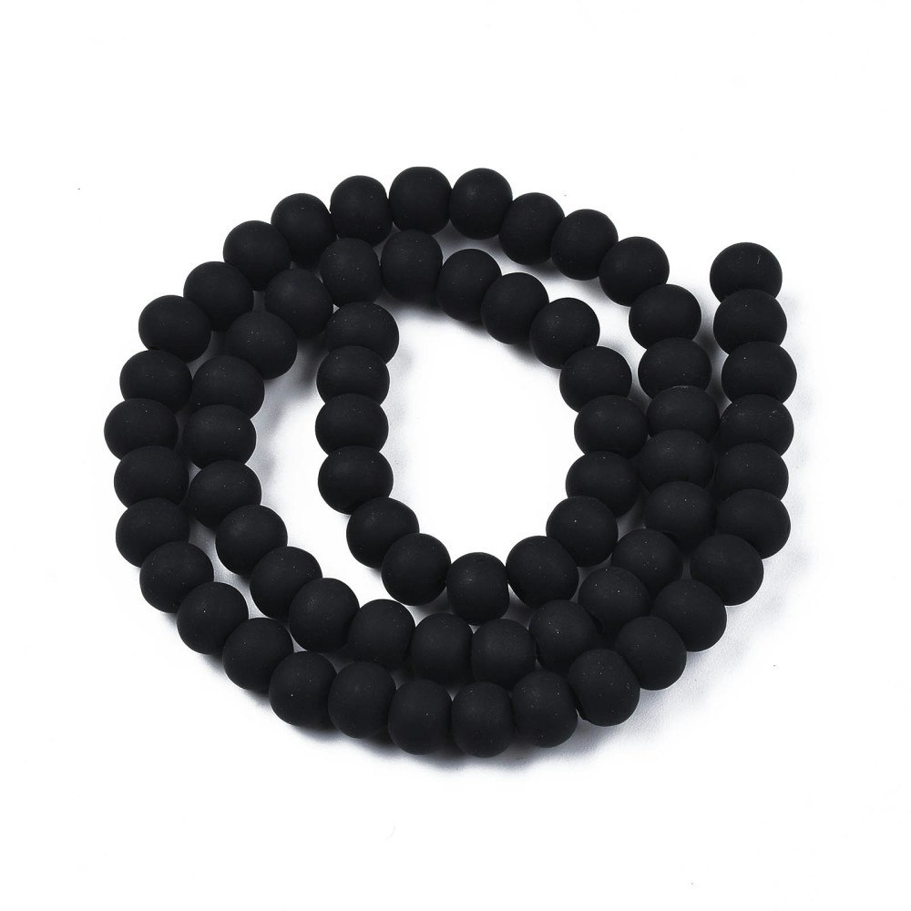 Polymerlerpärlor, Rund, Black, Ca: 69 st