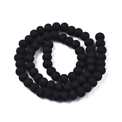 Polymerlerpärlor, Rund, Black, Ca: 69 st