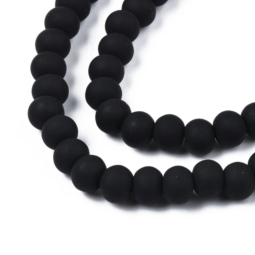 Polymerlerpärlor, Rund, Black, Ca: 69 st