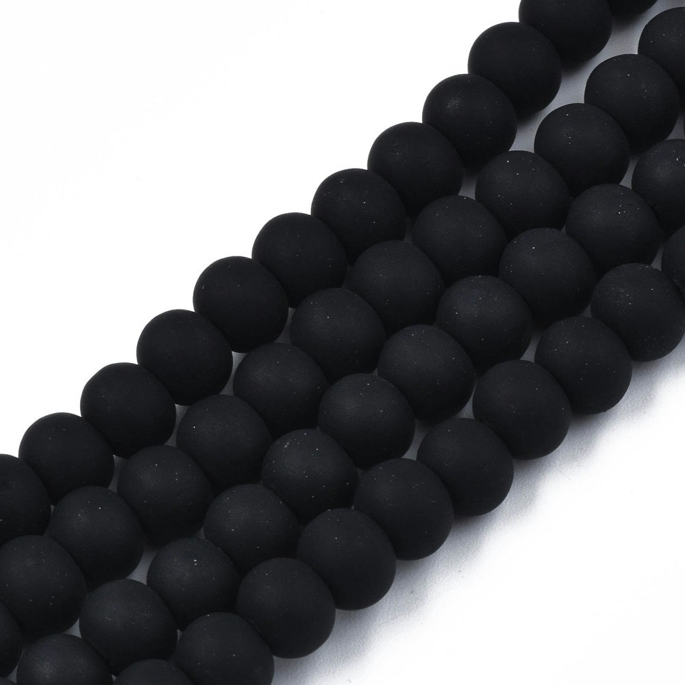 Polymerlerpärlor, Rund, Black, Ca: 69 st