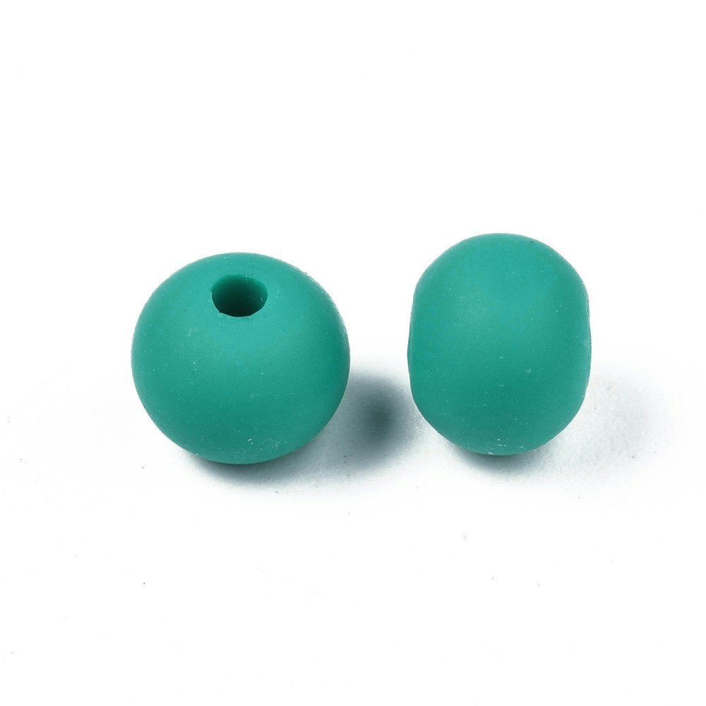 Polymerlerpärlor, Rund, Dark Cyan, Ca: 69 st