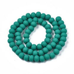 Polymerlerpärlor, Rund, Dark Cyan, Ca: 69 st