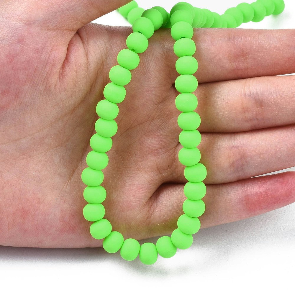 Polymerlerpärlor, Rund, Lime, Ca: 69 st