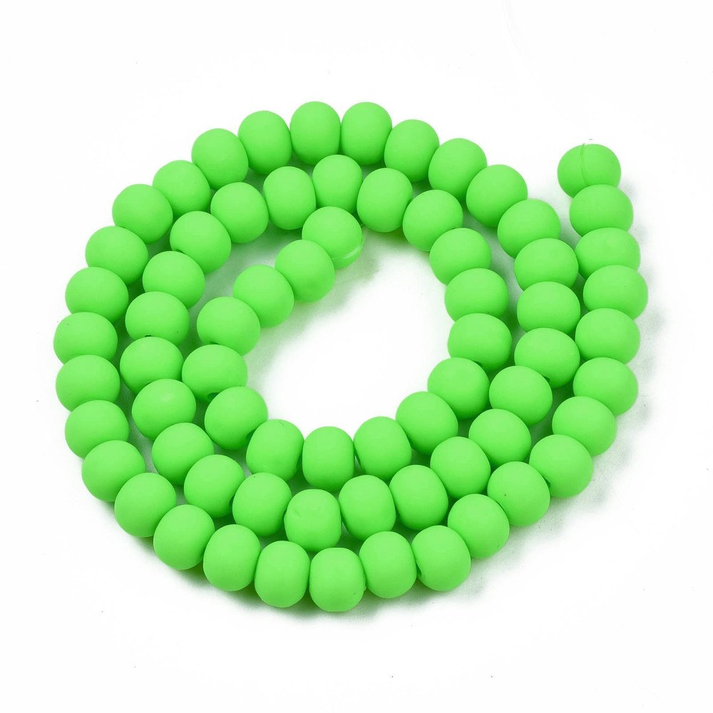 Polymerlerpärlor, Rund, Lime, Ca: 69 st
