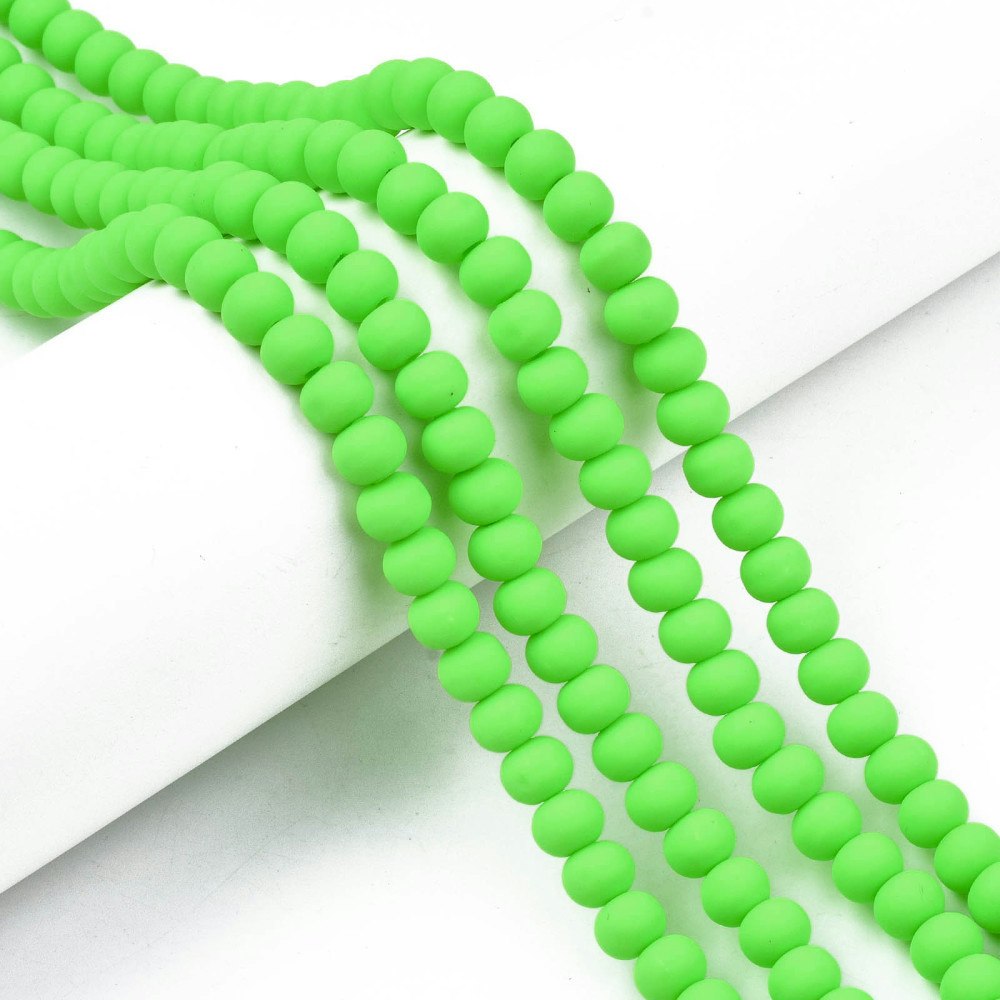 Polymerlerpärlor, Rund, Lime, Ca: 69 st