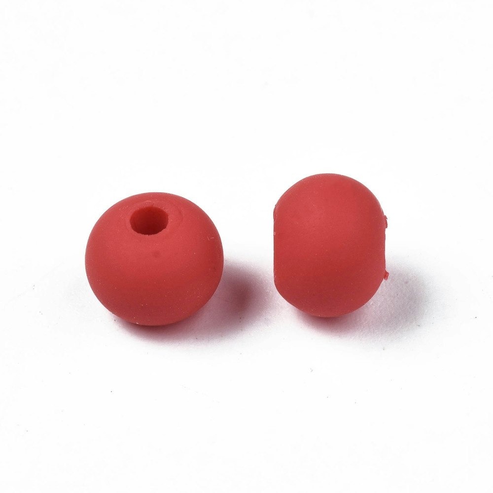 Polymerlerpärlor, Rund, Dark Red, Ca: 69 st