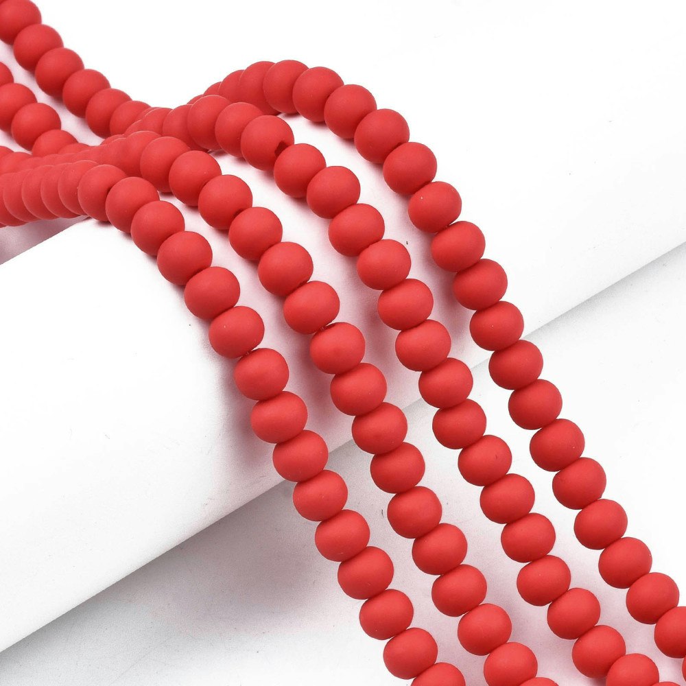 Polymerlerpärlor, Rund, Dark Red, Ca: 69 st