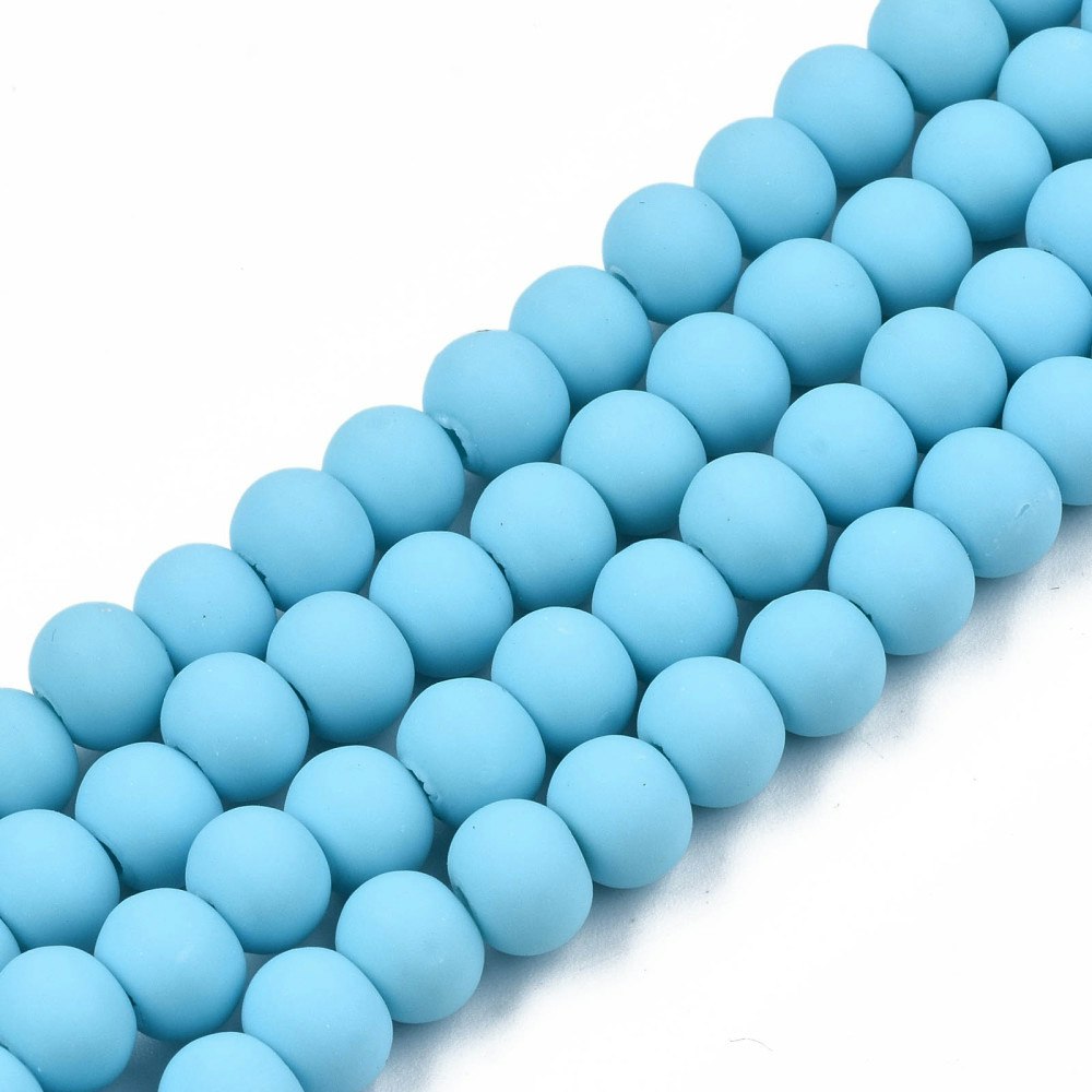 Polymerlerpärlor, Rund, Light Sky Blue, Ca: 69 st